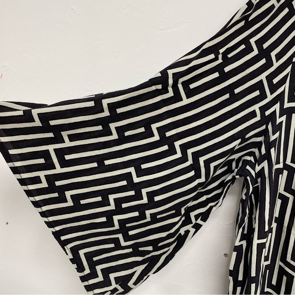 GP & J Baker X H&M Black & White Geometric Print Swing Mini Dress Womens 12 - Picture 9 of 9